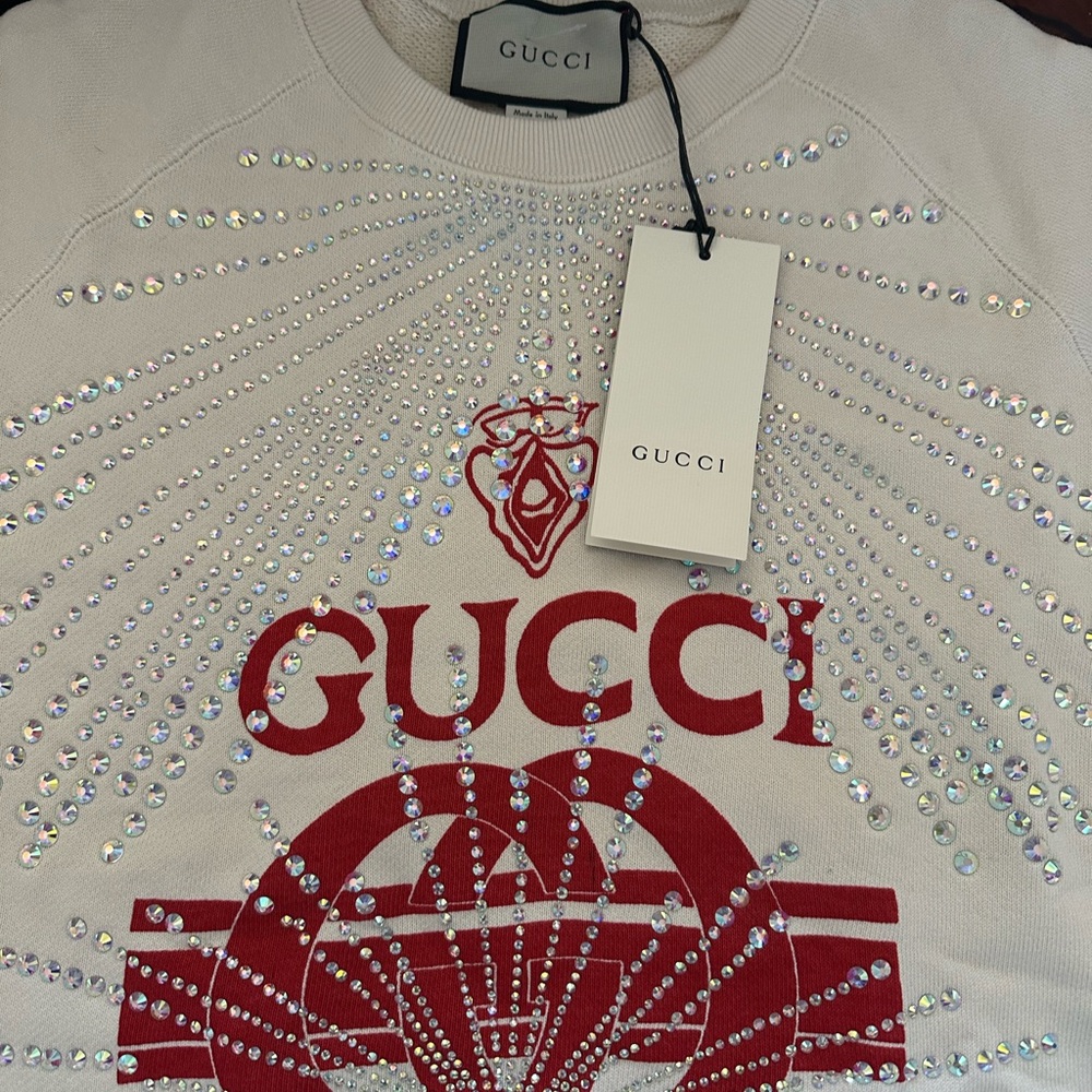 Gucci Cream and Red Long Sleeve Tee